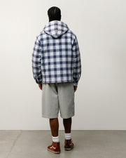 ZIP HOODED PLAID SHIRT