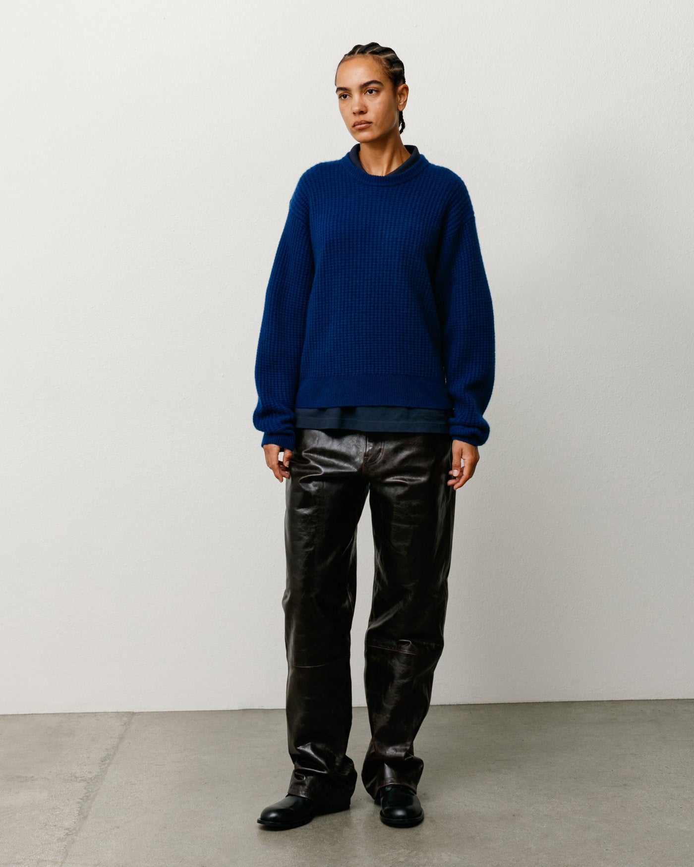 WAFFLE CASHMERE SWEATER