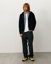 WAFFLE CASHMERE ZIP HOOD SWEATER