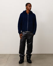 WAFFLE CASHMERE ZIP HOOD SWEATER