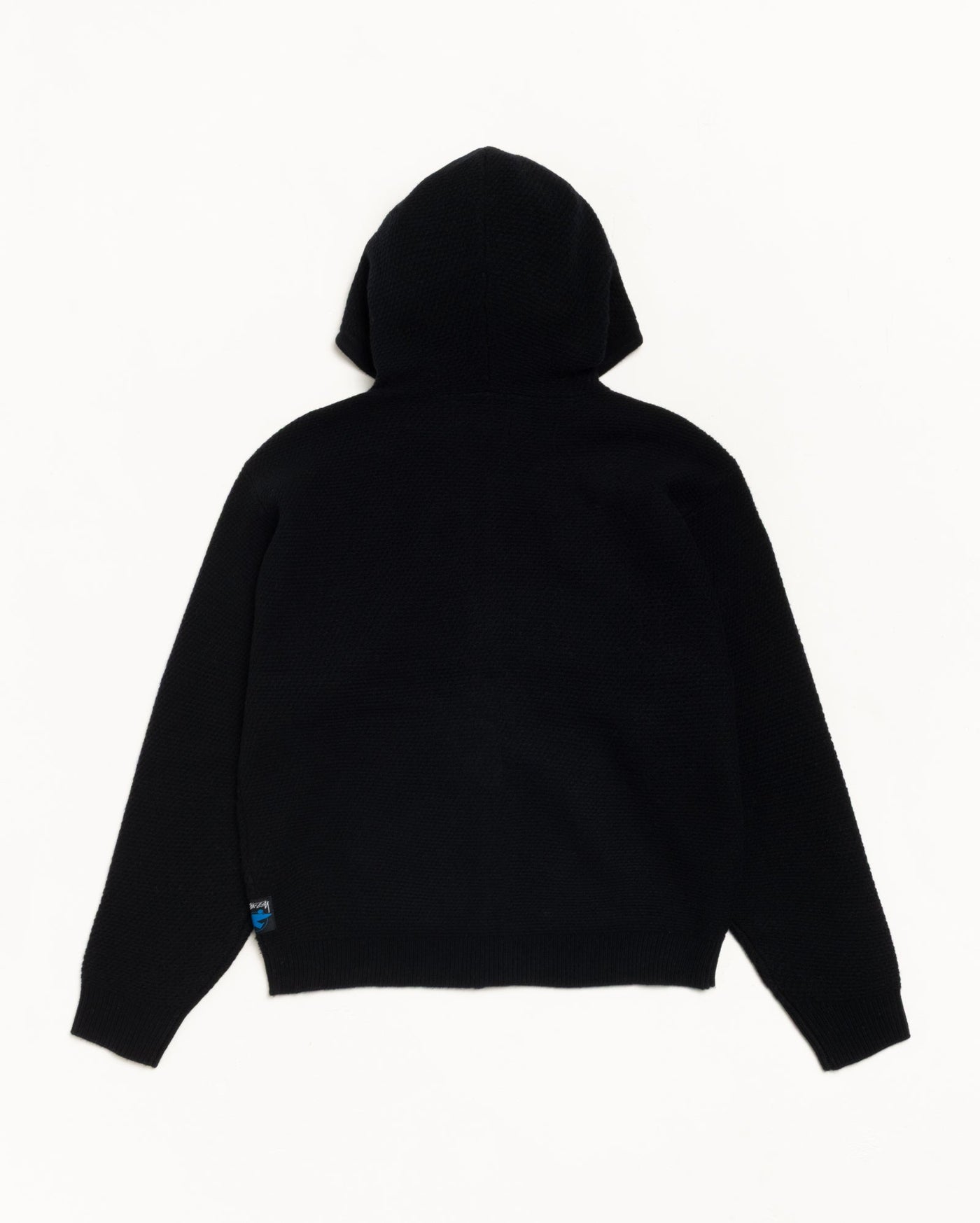 TEXTURED ZIP HOODED SWEATER
