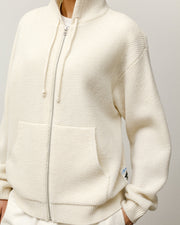 TEXTURED ZIP HOODED SWEATER