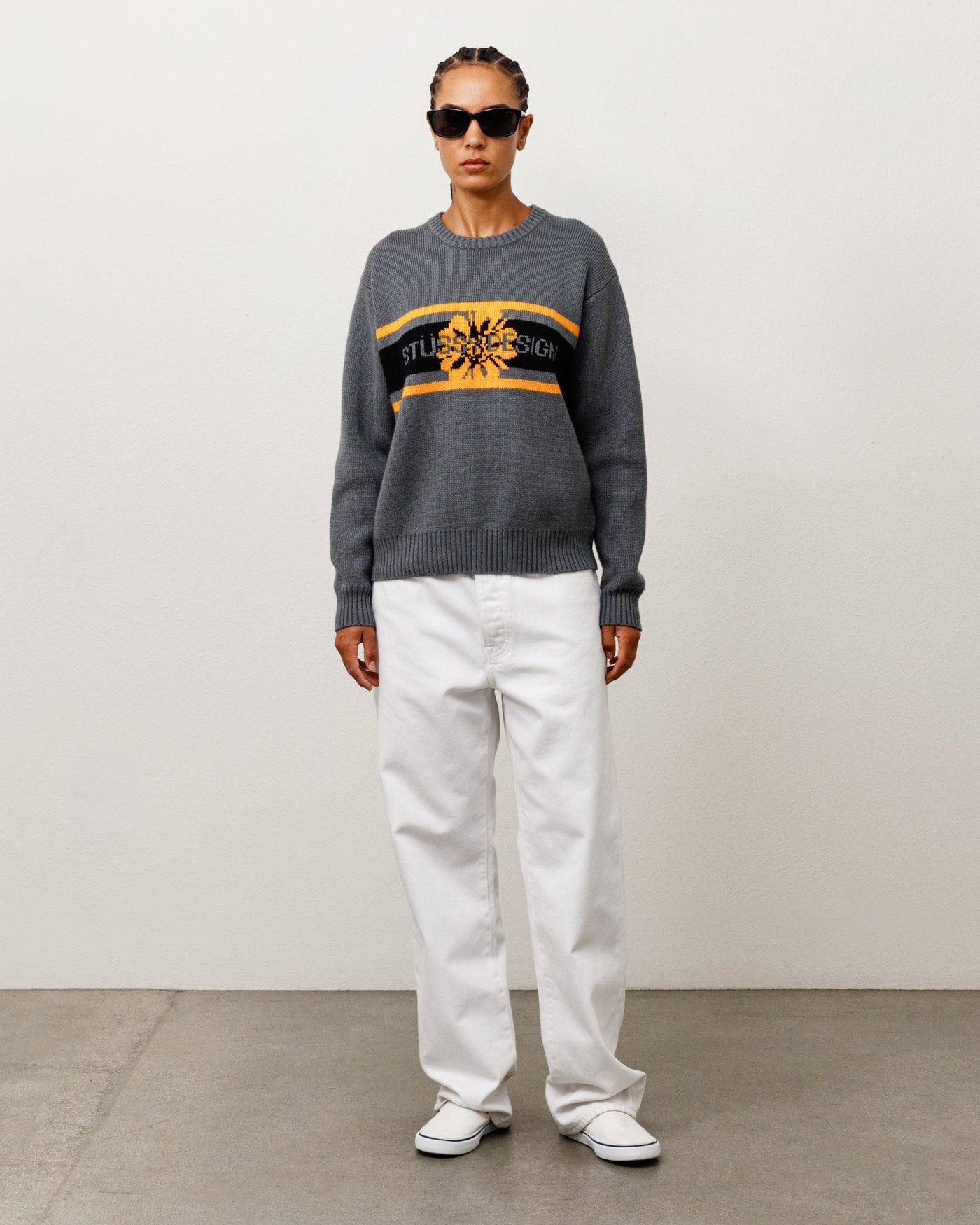STRIPED HIBISCUS SWEATER
