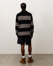 PIQUE KNIT STRIPE RUGBY