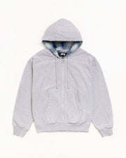 PLAID LINED ZIP HOODIE